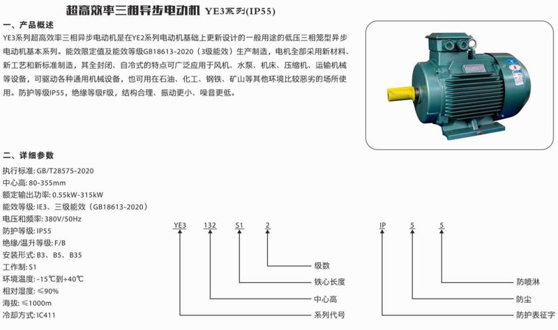 YE3 three-phase induction motor