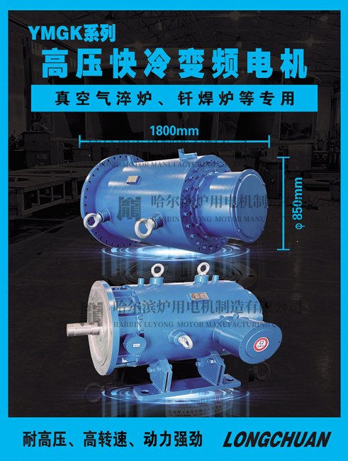 Rapid-cooling variable-frequency furnace motor